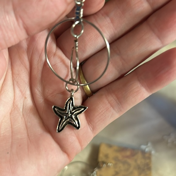 Silver Starfish Charm Earrings - Picture 4 of 4